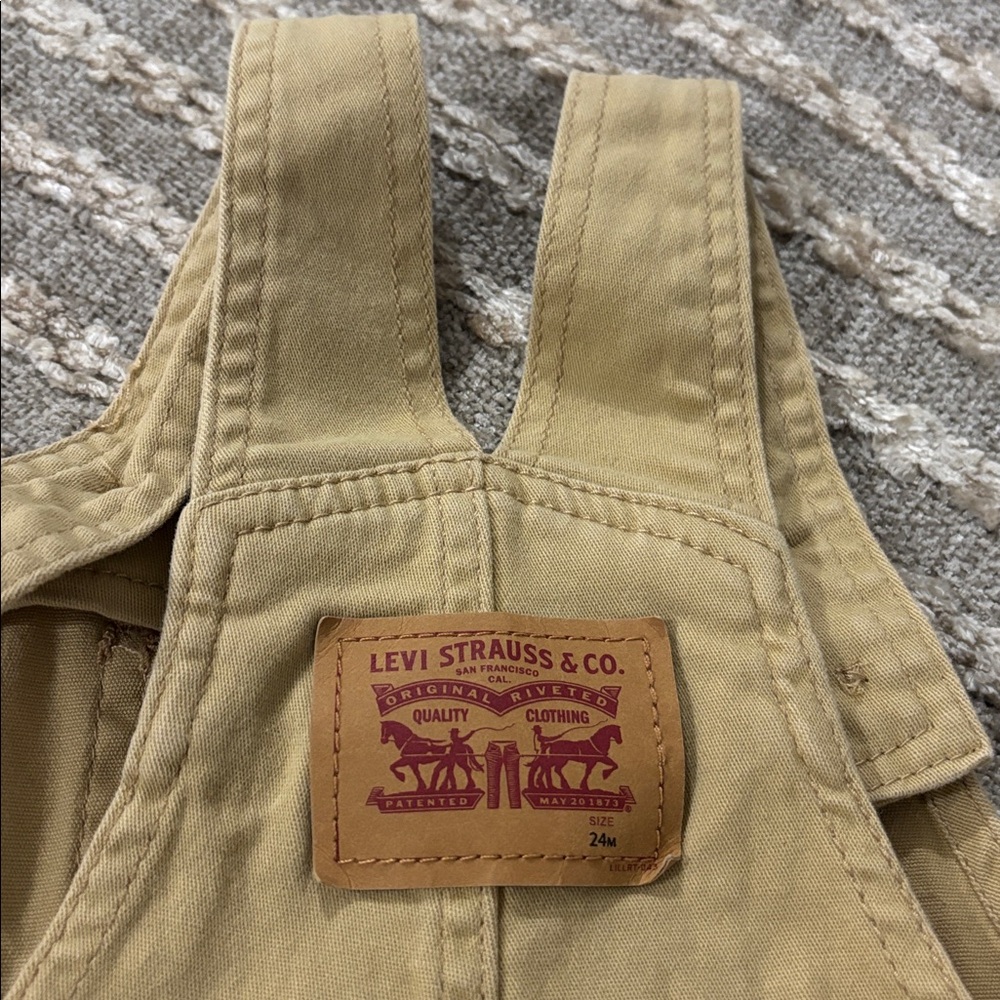 Levi’s Kids Tan Shorts Overalls Size 24m - Picture 12 of 15